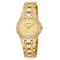 Pulsar Women's Crystal Collection Gold-Tone Bracelet and Case Watch
